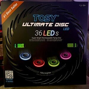 TOSY ULTIMATE DISC LED - Super Bright Rechargeable Flying Disc. Fun Gift